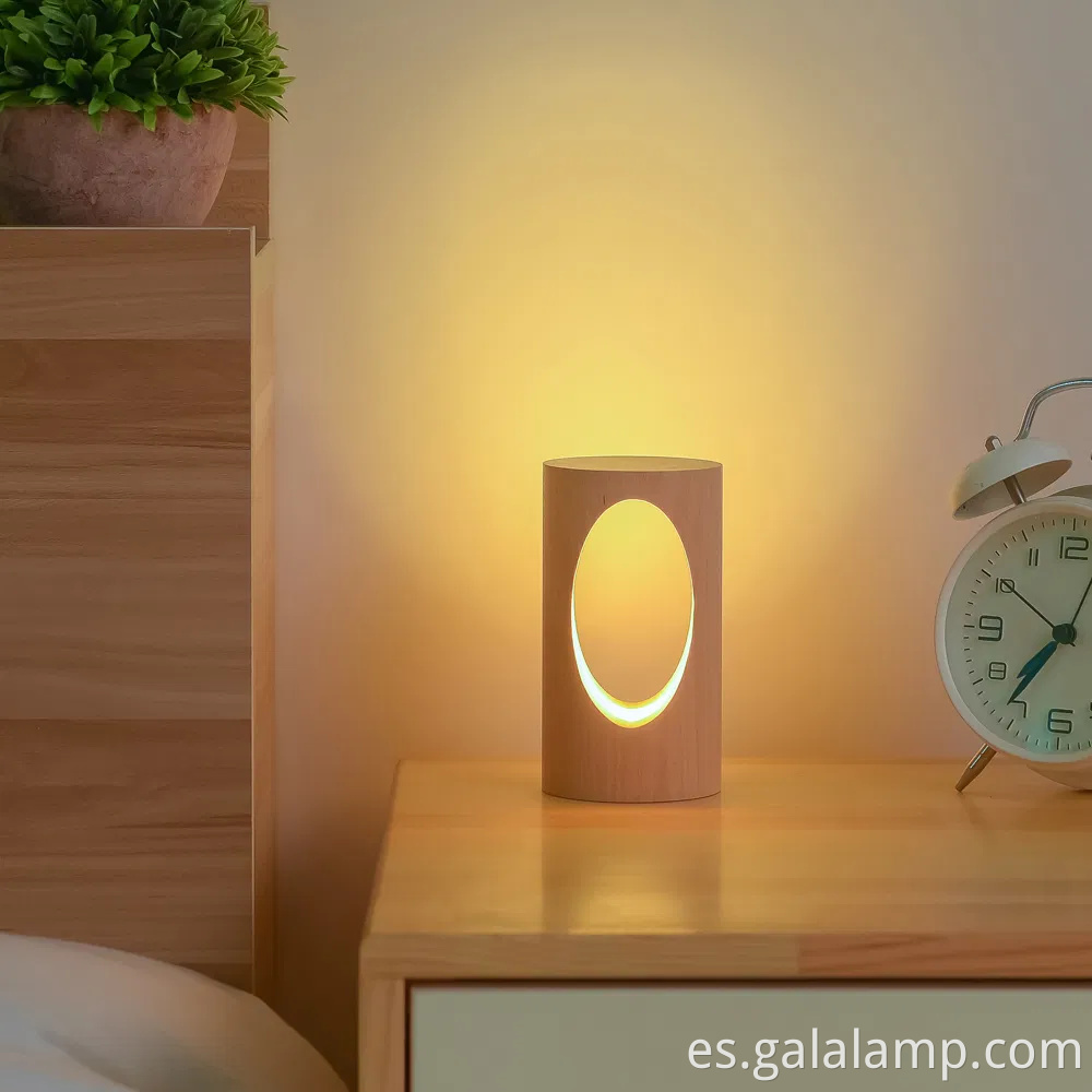 Elegante luz nocturna de madera maciza japonesa para decoración acogedora para el hogar